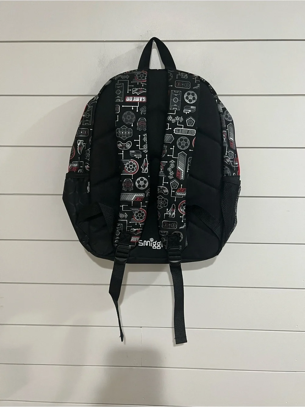 Black & Red Kids' Backpack with Graphic Detail